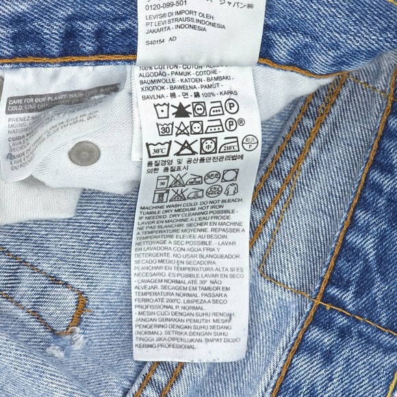 Levi's 505 Denim Jeans Men's 30x30 (30x32) Distressed Biker Regular Fit Straight - Picture 11 of 16